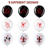 45pcs Halloween Balloons 12 Inch Bloody Handprint Footprint Zombie Latex Party Decor