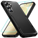 For Galaxy S24 Case With Screen Protection: Heavy Duty Protective Shockproof And Scratch Proof Cell Phone Case For Samsung Galaxy S24-Black