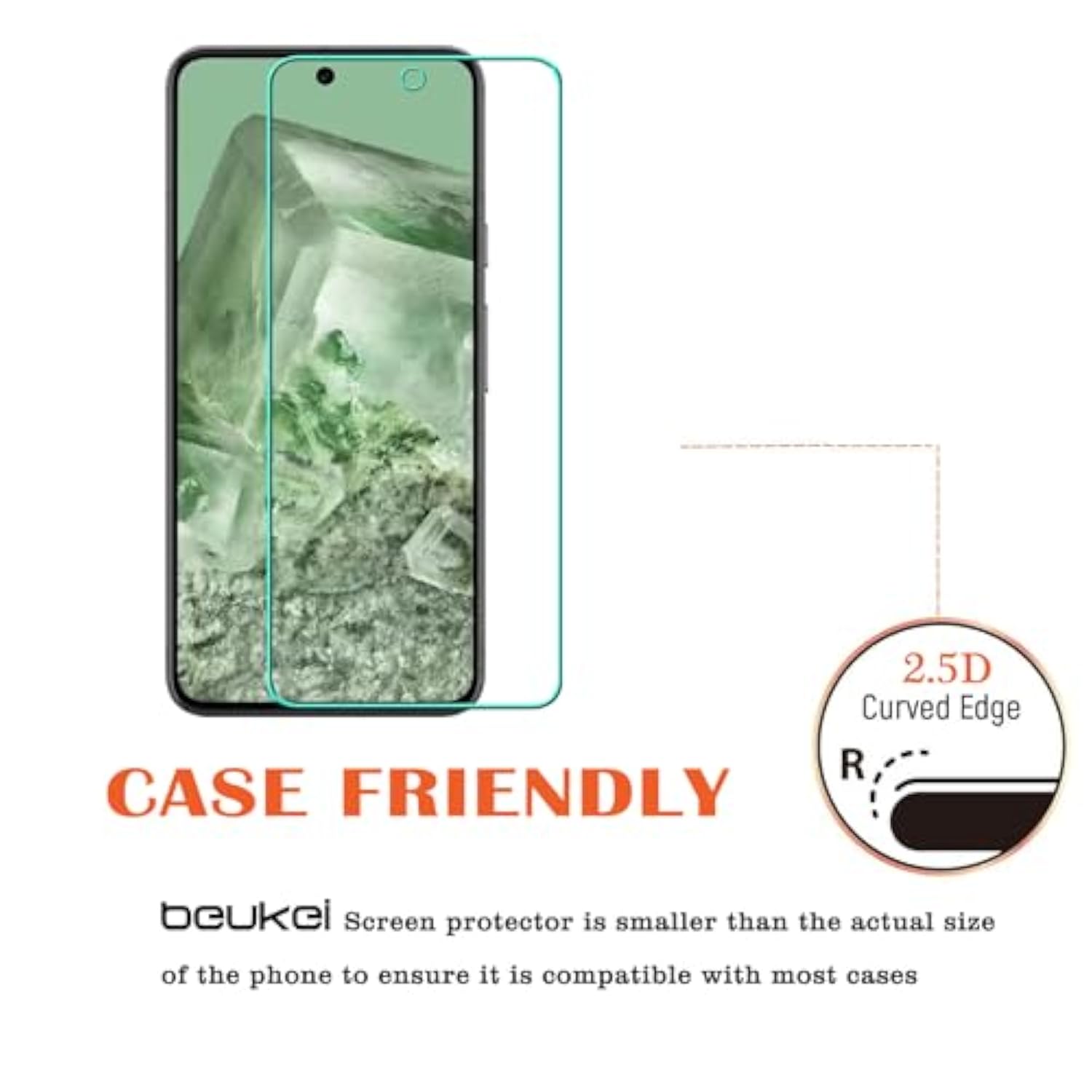 (4 Pack) Designed For Google Pixel 8A 5G Screen Protector Tempered Glass,Touch Sensitive,Case Friendly, 9H Hardness