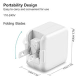 Ipad Charger Iphone Charger [2-Pack] 12W Usb Wall Charger Foldable Travel Plug Block With 6Ft Usb Flat Ribbon Cable Compatible With Ipad Iphone, Ipad, Airpod