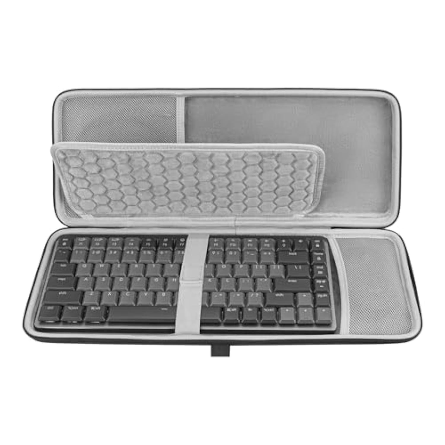 GEEKRIA Keyboard and Mouse Combo Case, Compatible with Logitech MX Mechanical Mini, Keychron K3 Version 2, LOFREE Flow84, MelGeek O2, Flow Lite 84, Portable Hard Shell Travel Bag (Dark Gray)