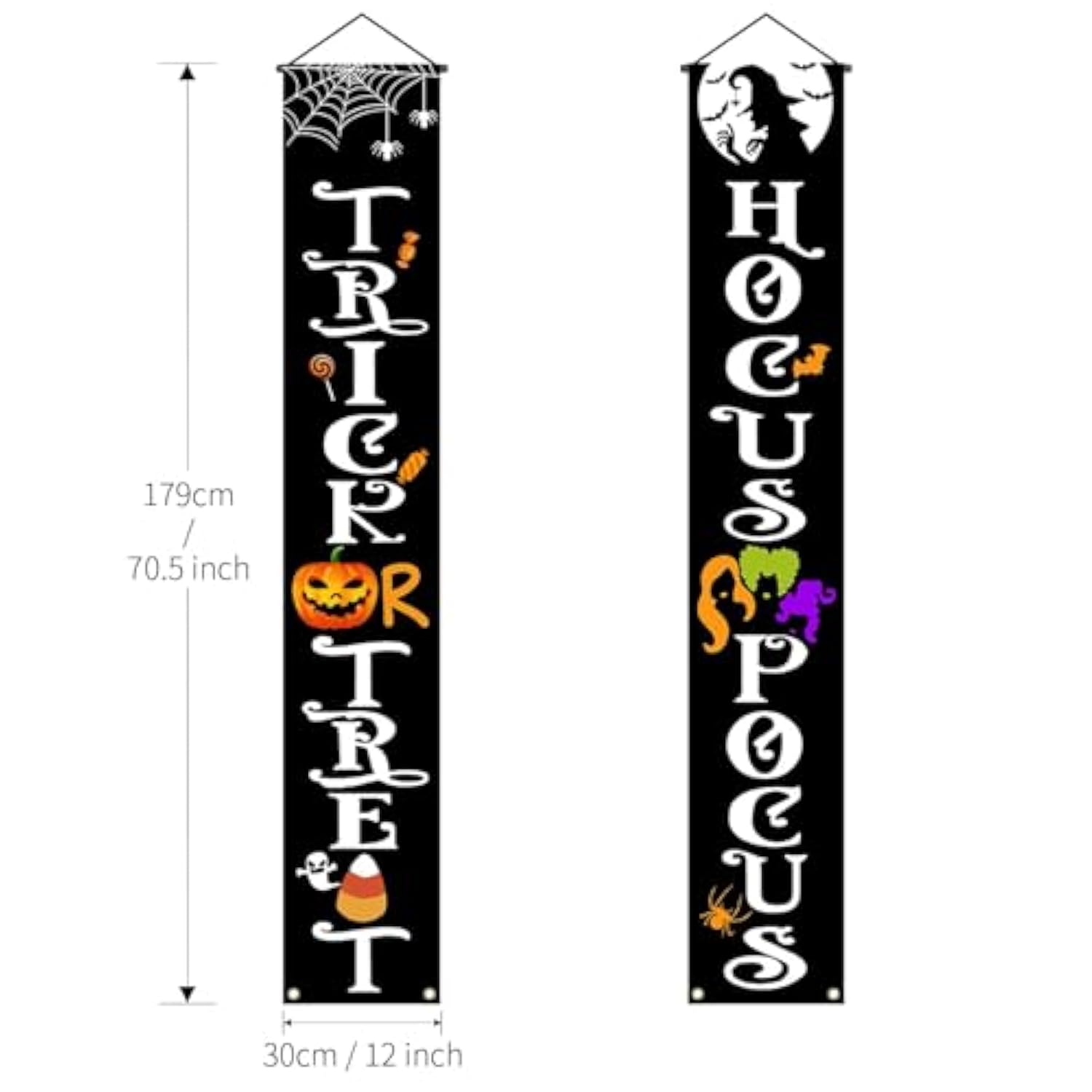 Hanging Halloween Door Decorations 70 Inch Banner Porch Sign Indoor Outdoor Party