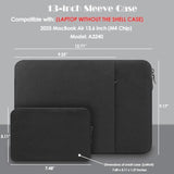 13-Inch Laptop Sleeve Case For 2025 Macbook Air 13.6 Inch M4 A3240 Accessory Traveling Carrying Case Water-Resistant Bag Cover With Small Bag For Macbook Air 13'' M4 (Black)