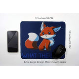 Fox Large Mouse Pad Funny Cute 12X10 Inches Table Mat For Gaming Office What The Fox