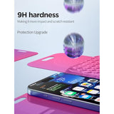 Compatible For Iphone 16 Pro Max Privacy Screen Protector Tempered Glass 6.9 Inch, Pink Gradient Anti Spy Anti Blue Light Hd Easy Installation