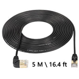 16.4Ft 90 Degree Left Angle Cat8 Ethernet Cable, High Speed 40Gbps 2000Mhz Net
