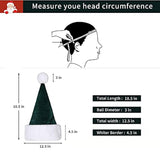 Santa Hat, Santa Hats For Adults, Unisex Velvet Comfort Green Christmas Hat Hats Extra Thicken Classic Plush For Christmas New Year Festive Holiday Party Supplies