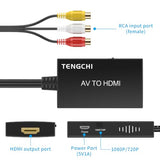 RCA to HDMI Converter, Composite to HDMI Adapter Support 1080P PAL/NTSC Compatible with PS one, PS2, PS3, STB, Xbox, VHS, VCR, Blue-Ray DVD Players