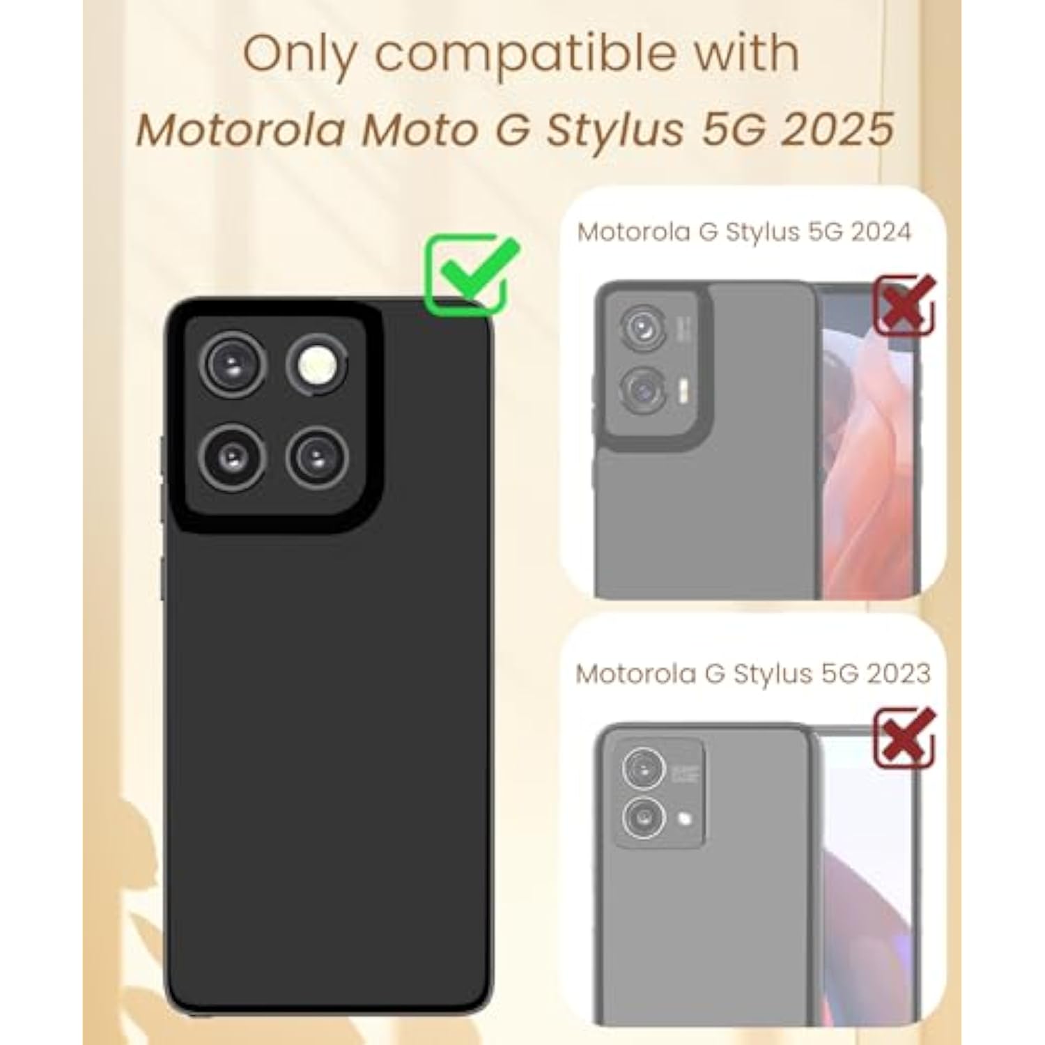 For Moto G Stylus 5G 2025 Case, 2X Screen Protector, 360° Rotatable Ring Holder Magnetic Kickstand,Plated Gold Edge Slim Soft Tpu Protective Cover For Motorola G Stylus 5G 2025 (Hot Pink)