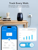 Smart Plug With Energy Monitoring, Wifi Bluetooth Plug Work With Alexa And Google Assistant, 15A Smart Outlets With Timer & Group Controller, No Hub Required, Etl&Fcc Certified For Home, 4 Pack