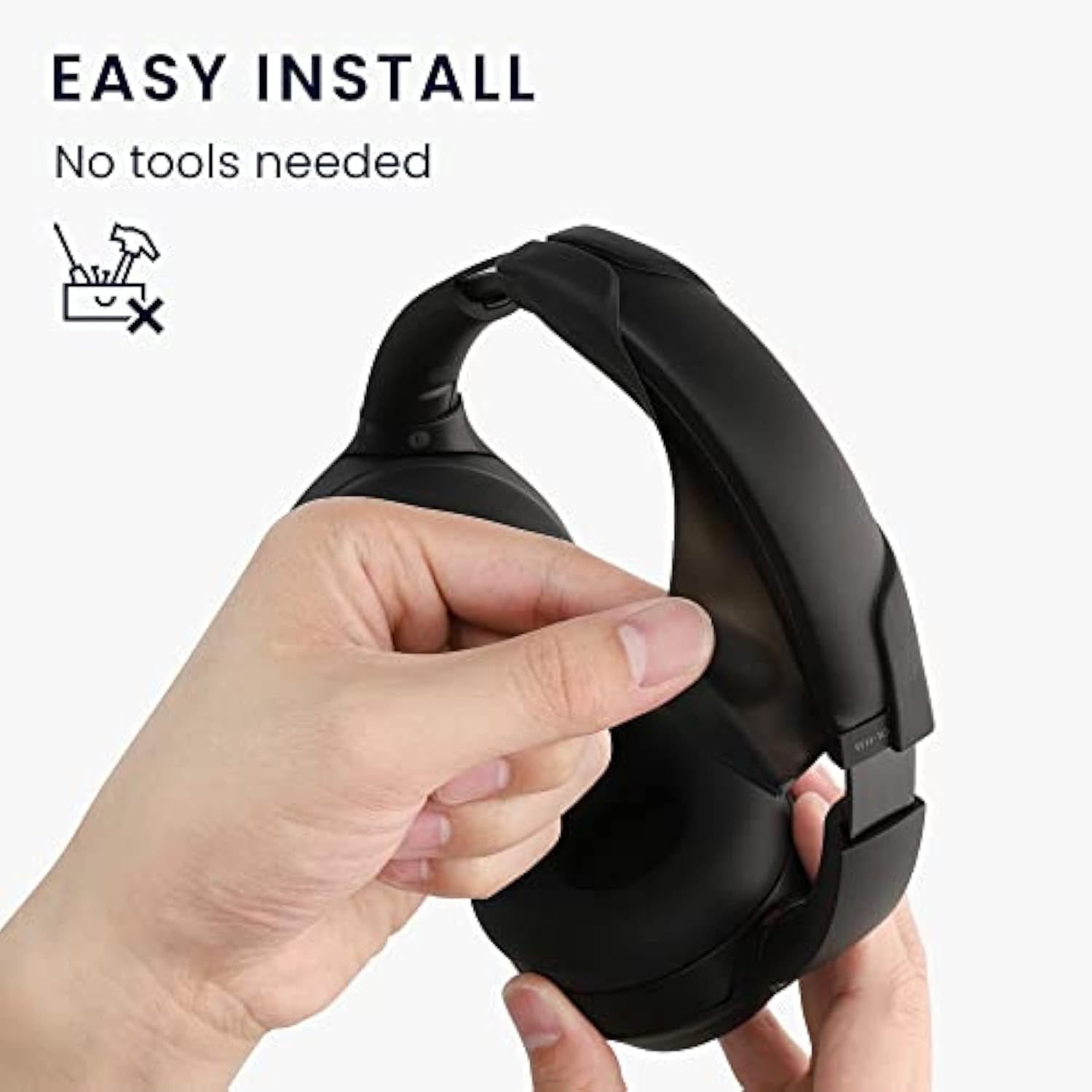 kwmobile Silicone Headband and Ear Pads Cover Set Compatible with Bose QC45 / QC35 / QC25 / AE2 / QC1 - Covers - Black