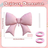Giant Pink Bow Foil Balloon, Coquette Party Girls Birthday Baby Shower Bridal Engagement Wedding Decorations Party Supplies (35.5Inch 4Pcs)