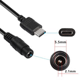 5V Dc 5.5 2.1Mm Female To Usb Type C Adapter Cable Connector Power Extension C