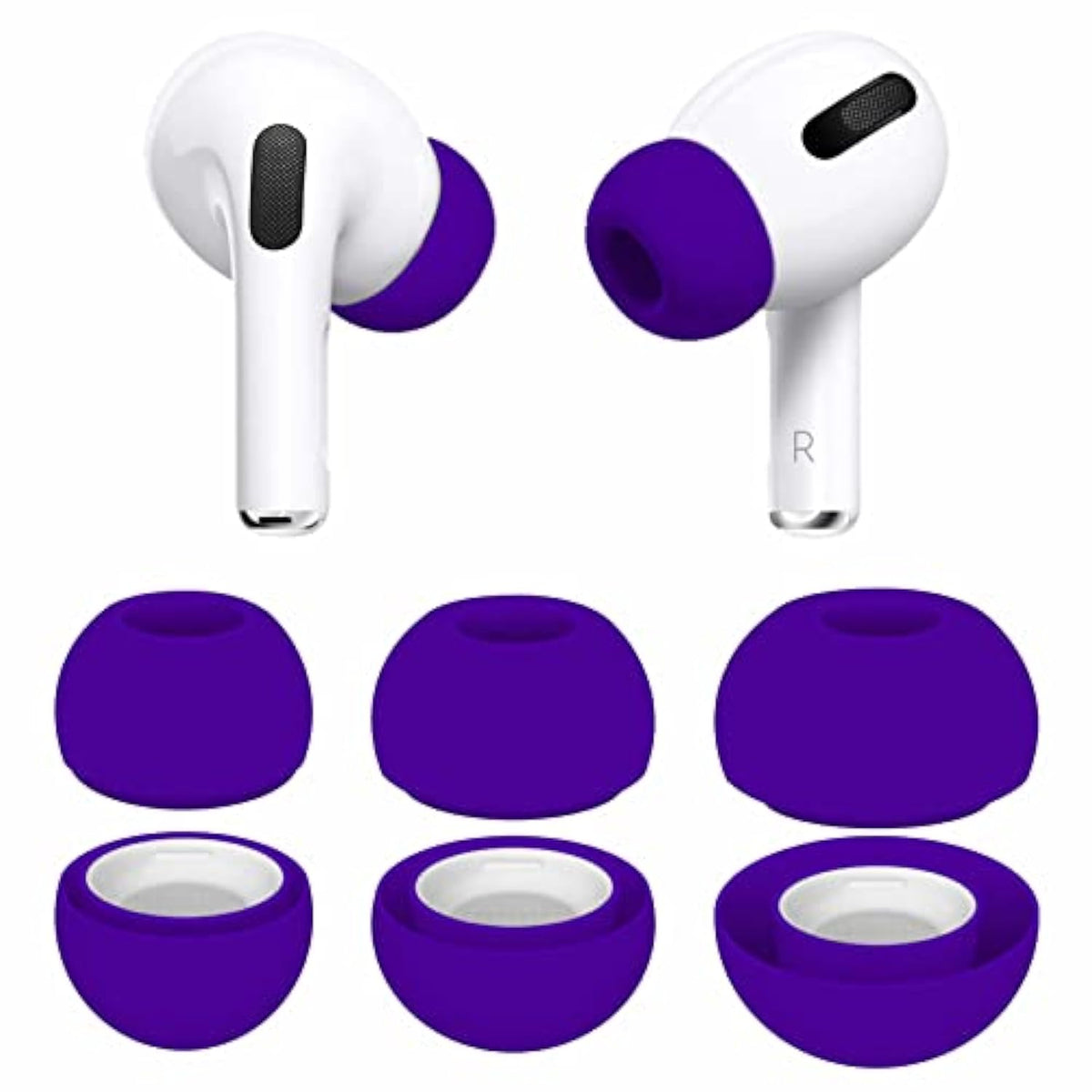 3 Pairs Compatible With Airpods Pro 1St 2Nd Ear Tips Buds, Small Medium Large 3 Size Silicone Rubber Eartips Earbuds Gel Accessories Compatible With Airpods Pro 2 And 1St - S/M/L Purple