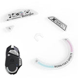 Glass Mouse Skates For Logitech G 502 Lightspeed Wireless,Fastest And Smoothest Mouse Feet/Skates (White Print)