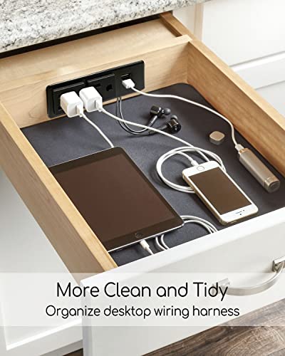 Drawer Outlet Kit With 15Amp Ac Outlets And 5V2A Usb-A, Drawer Outlet Charging Station For Bedroom, Kitchen, Vanity, Entry Table, Nightstand