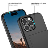 iPhone 16 Pro Max Case with Hidden Card Slot, Shockproof Dual Layer Wallet Cover
