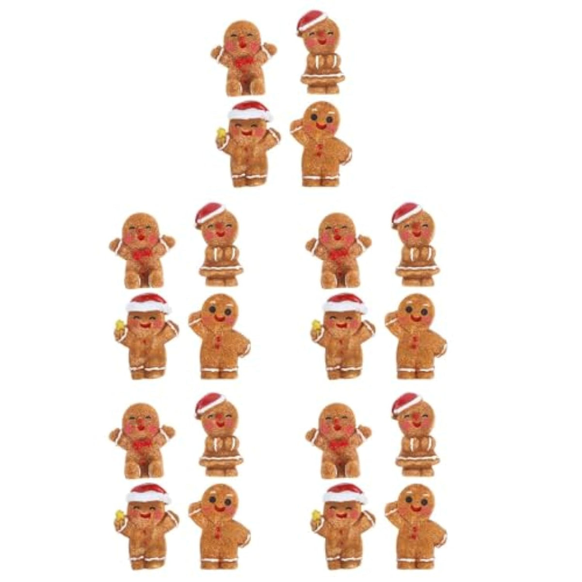 20 Pcs Mini Gingerbread Man Figurines Miniature Gingerbread Man Statues For Christmas Bonsai Desktop Micro Landscape Decoration