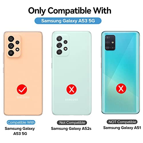 [4+2 Pack] Screen Protector For Samsung Galaxy A53 5G 6.5" 2022 [4 Pack] With [2 Pack] Camera Lens Protector Tempered Glass With [Alignment Frame] Transparent Hd Clear Anti-Scratch, 6.5 Inch