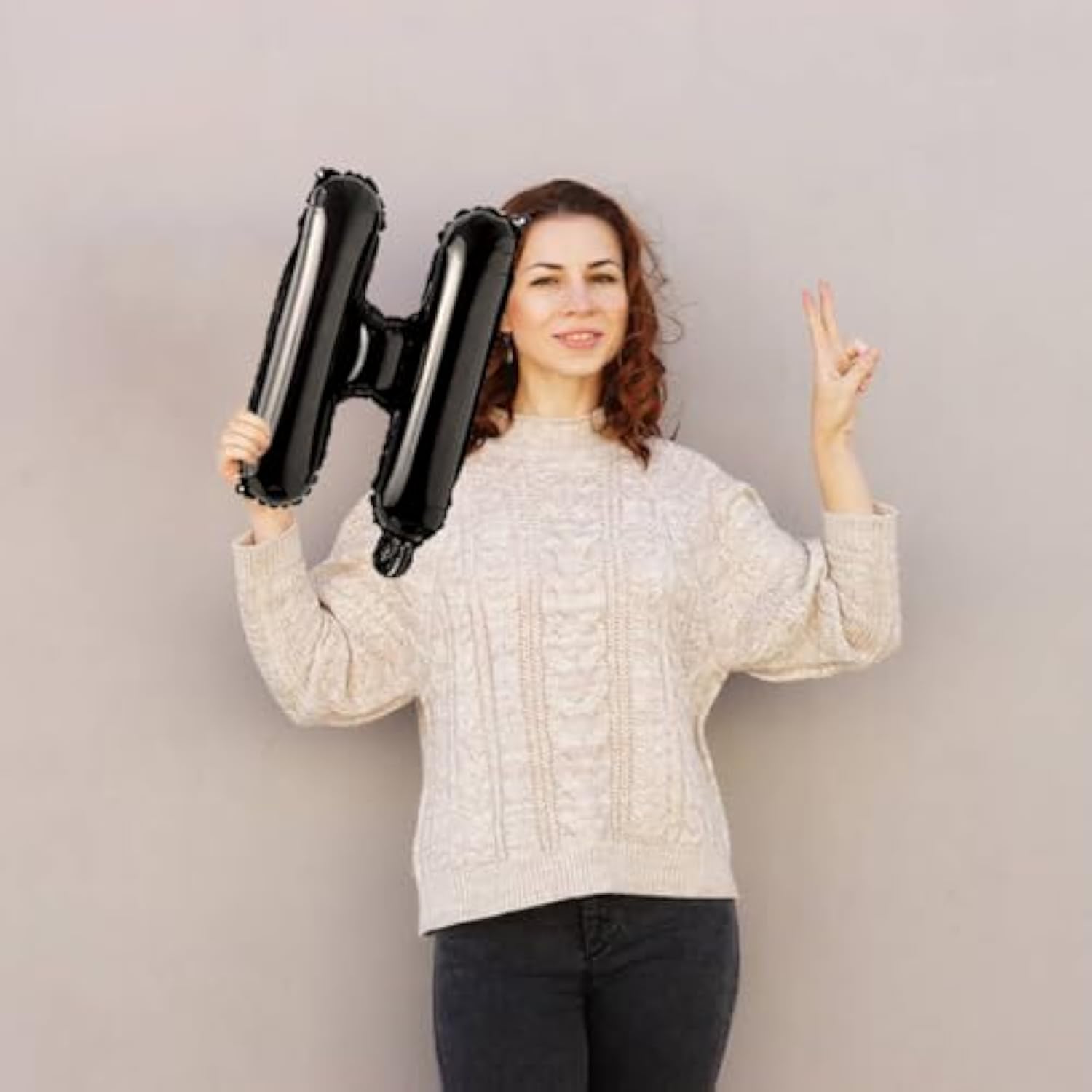 14Pc Black Happy Halloween Foil Balloon Banner – Party Decoration Set