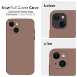 iPhone 13 Silicone Case w Camera Protection & 2 Screen Protectors Brown