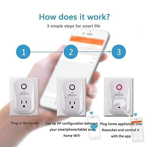 Smart Plug,Wifi Smart Plug,Wifi Outlet Socket Remote Control With Timer Function,Compatible With Alexa And Google Home,Etl Fcc Listed,No Hub Required (2 Pack)