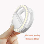 Selfie Ring Light Rechargeable Portable Clip-On Selfie Fill Light With 36 Led For Smart Phone Photography, Camera Video, Girl Makes Up Black …