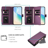 for  Galaxy A17 5g Phone Case 2026, with 1 Long Shoulder Strap, 1 Short Wrist Strap, 9 Card Slots, 1 Cash Pocket, Kistand, Wireless Charging,