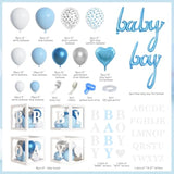 137pcs Baby Blue Balloon Garland Kit with Baby Boxes for Boy Baby Shower Birthday Party