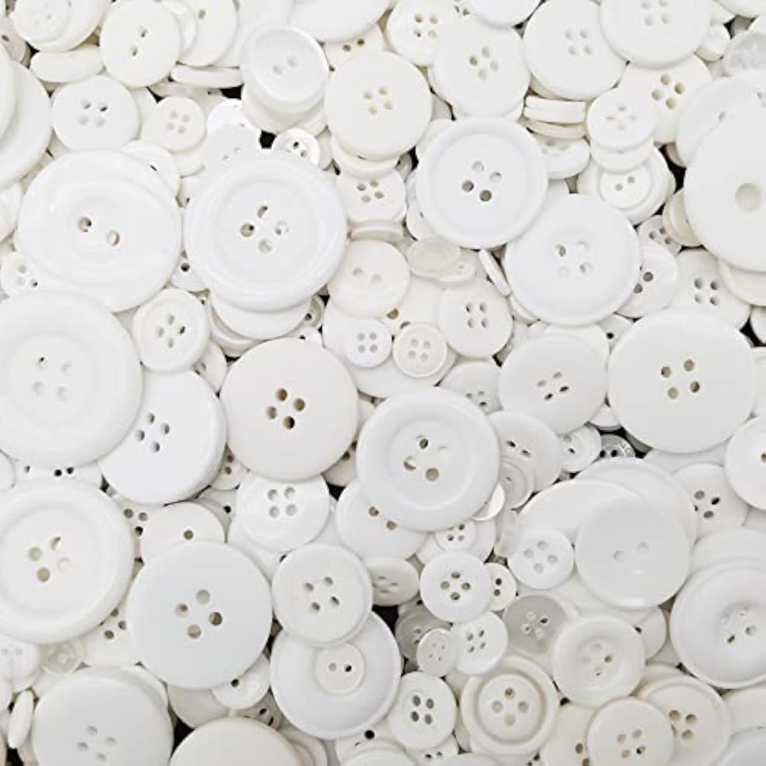 1600Pcs White Buttons For Crafts Assorted Sizes Button White In Bulk W
