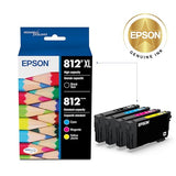 812 Durabrite Ultra Ink High Capacity Black & Standard Color Cartridge Combo Pack (T812Xl-Bcs) Works With Workforce Pro Wf-7310 ,7820, 7840, Ec-C7000
