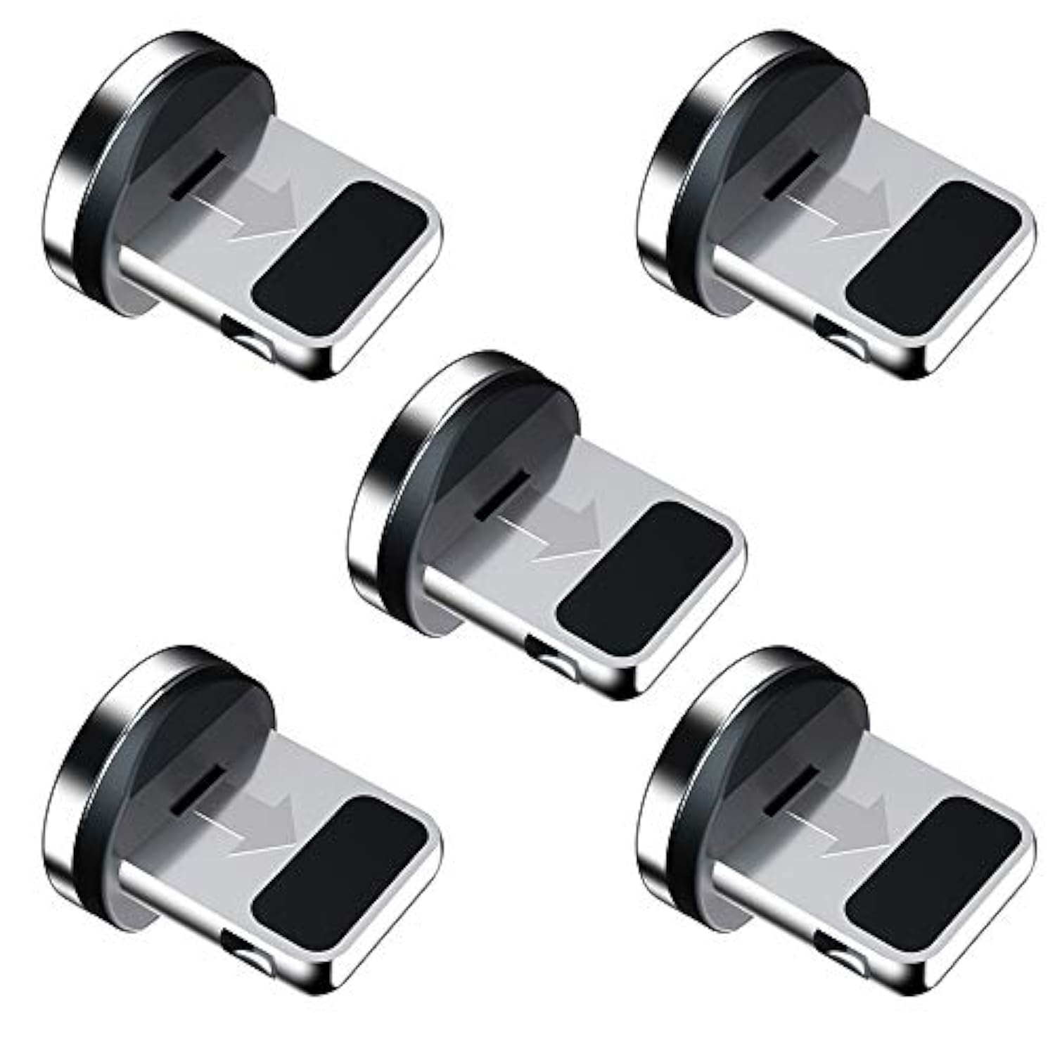 Magnetic Connector Tip Heads (5-Pack) Magnetic Adapter 360° Rotating Strong Magnetic Phone Cable Adapter For Lproduct Device