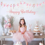 3Pcs Pink Ballerina Birthday Party Banners, Ballet Girls Happy Birthday Decorations Ballet Themed Hanging Banner Decor For Girls Tutu Dance Party Supplies