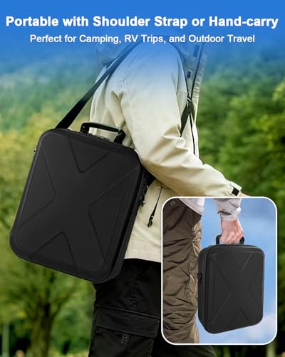 Carrying Case For Starlink Mini - Starlink Mini Accessories Lightweight Travel Case, Splash-Resistant & Shockproof, Eva Protective Cover With Shoulder Strap, Portable Hard Bag For Outdoor Black