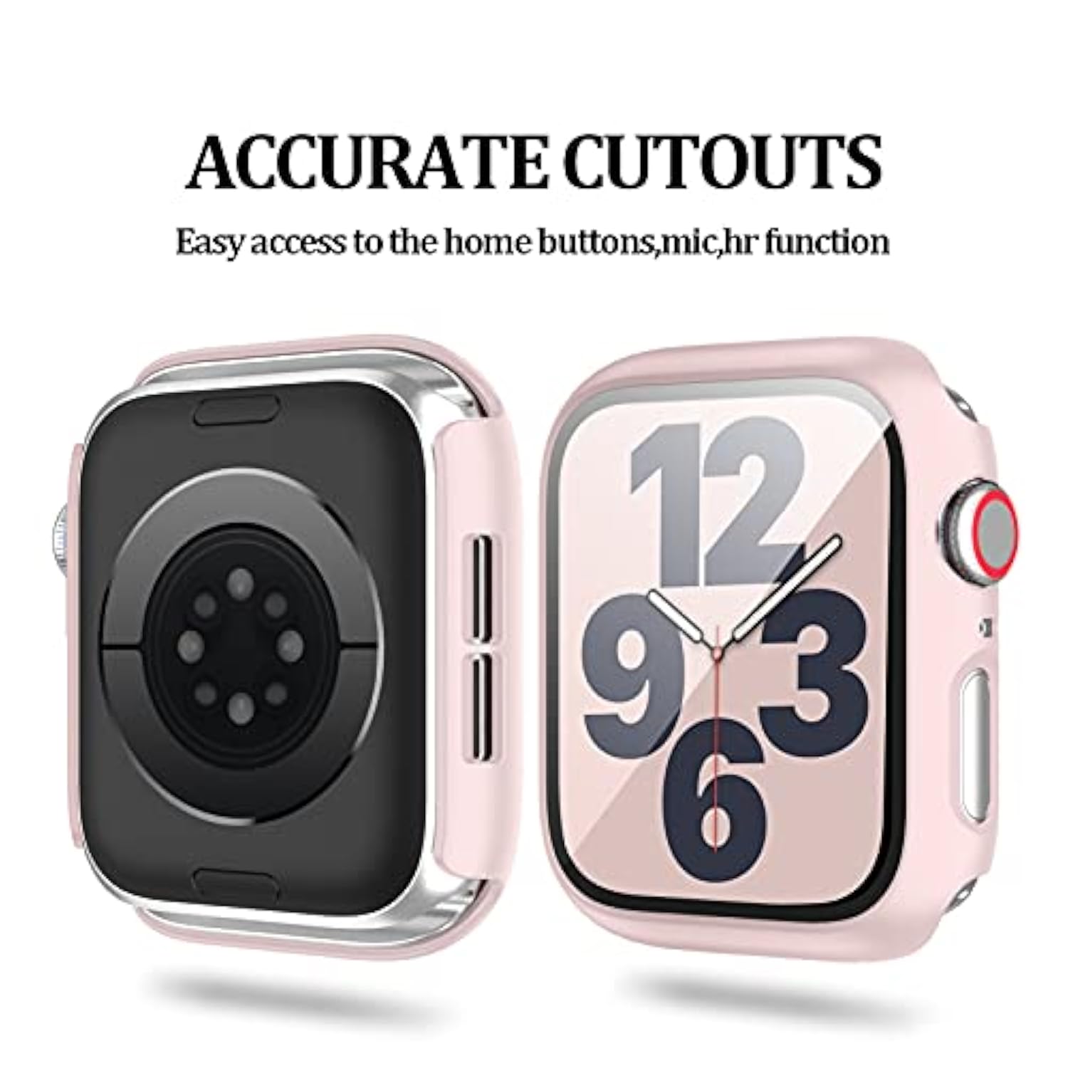 6 Pack Case For Watch 40Mm Se/Series 6/5/4 With Built-In Tempered Glass Screen Protector, Overall Full Protective Bumper Pc Cover