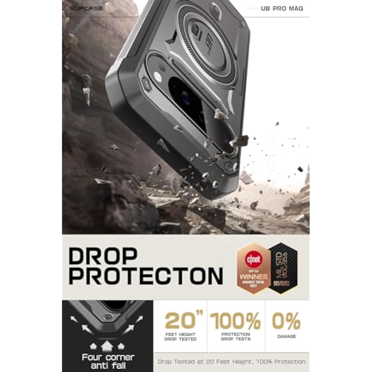 SUPCASE for Google Pixel 9 Pro XL Case with Stand (UBPro Mag), [Support MagSafe] [Built-in Screen Protector & Belt Clip] [Military-Grade Protection] Magnetic Phone Case for Pixel 9 Pro XL, Black