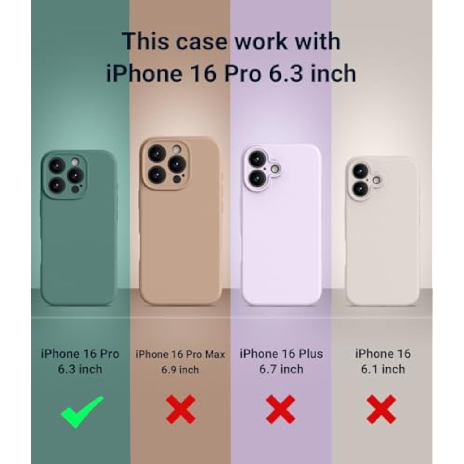 Magnetic Case for iPhone 16 Pro, Compatible with Magsafe, Charcoal Gray