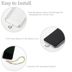 Phone Charm With Beaded Marble, Cell Phone Lanyard With Tether Tab, Phone Chain Strap, Hands-Free Wrist Strap, Phone Strap For Women Compatible With Iphone 14 Pro Max/ 13 Pro Max/ 12 Pro Max/(Green)