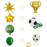 12 PCS Soccer Balloons, Large Gold Trophy Balloon, Sneaker Decorations for World Cup Theme Party, 22 Inch Black White Soccer Balloons for Birthday Party