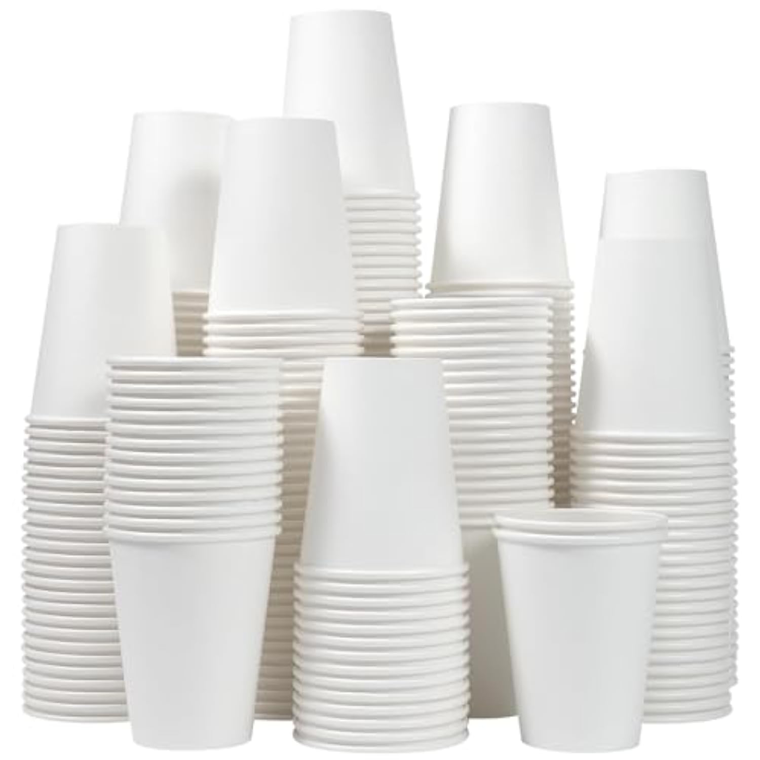 300ct 12oz Disposable White Paper Coffee Cups for Hot or Cold Drinks