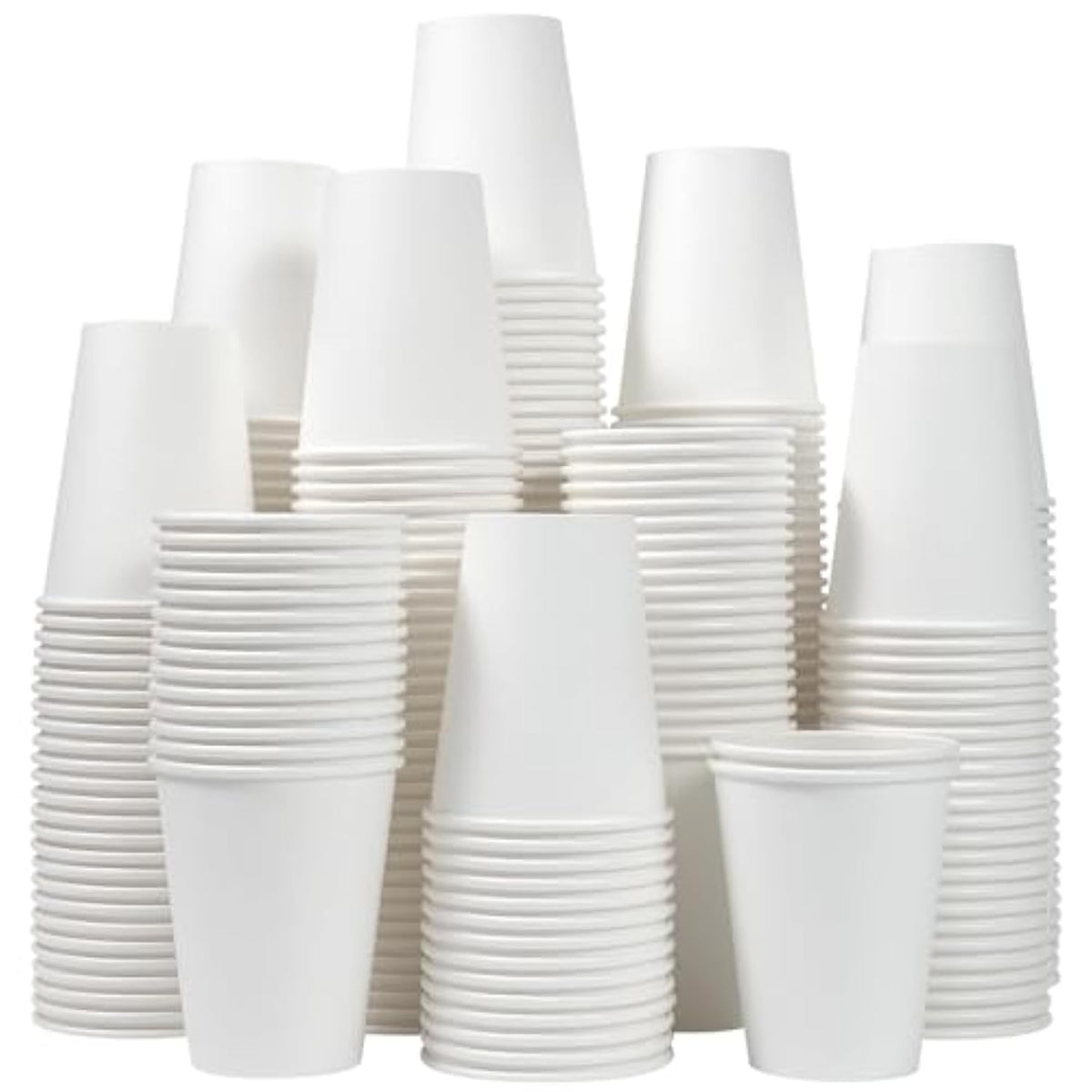 300ct 12oz Disposable White Paper Coffee Cups for Hot or Cold Drinks