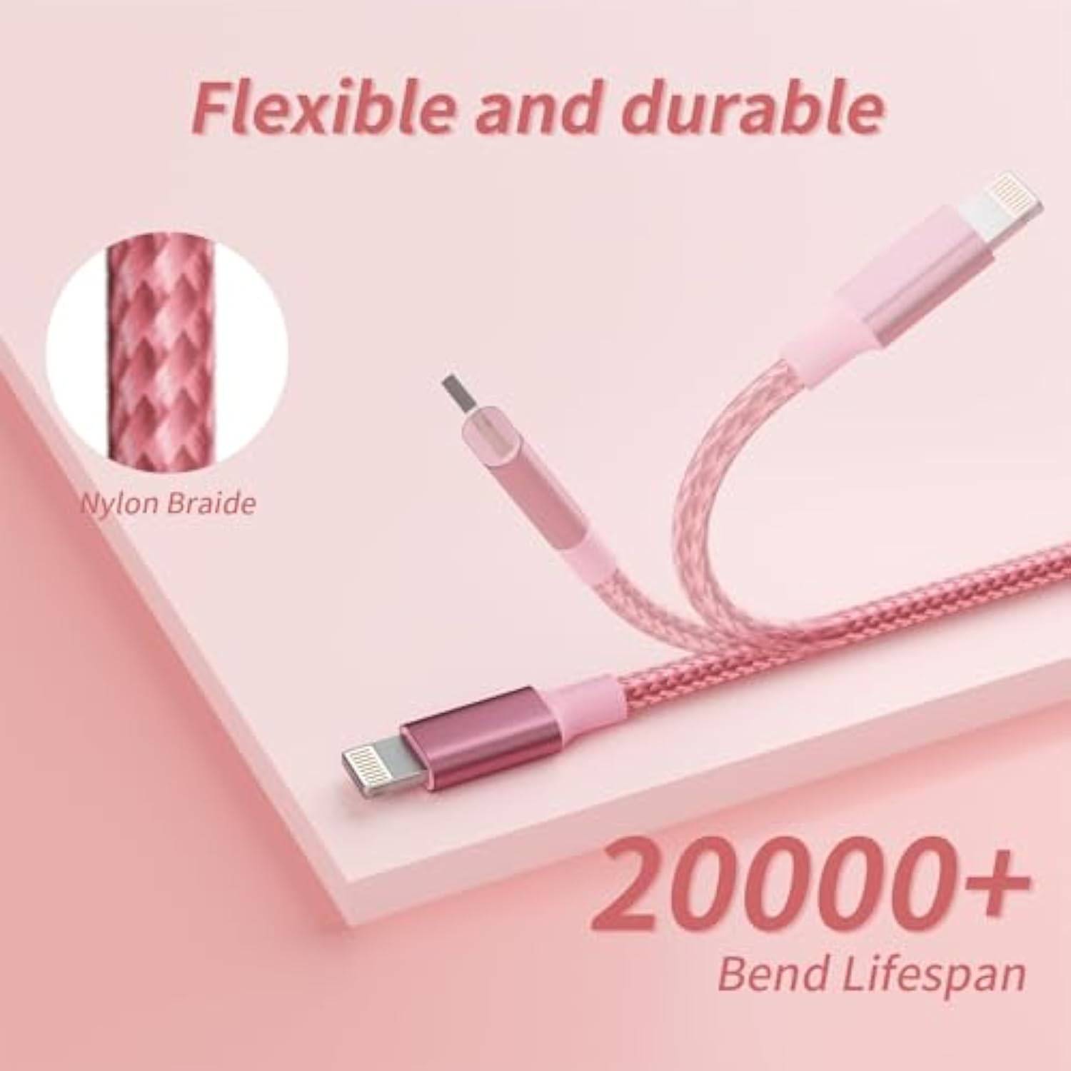 2-Pack 4ft 3-in-1 Nylon Braided USB Charging Cable Type-C Micro iP Universal