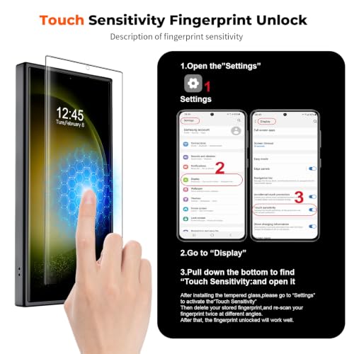 Magnetic for  Galaxy S23 Ultra Case, (Built-in Magnets) (Military Grade Drop Protection) Slim Translucent Shockproof Phone Case,Black