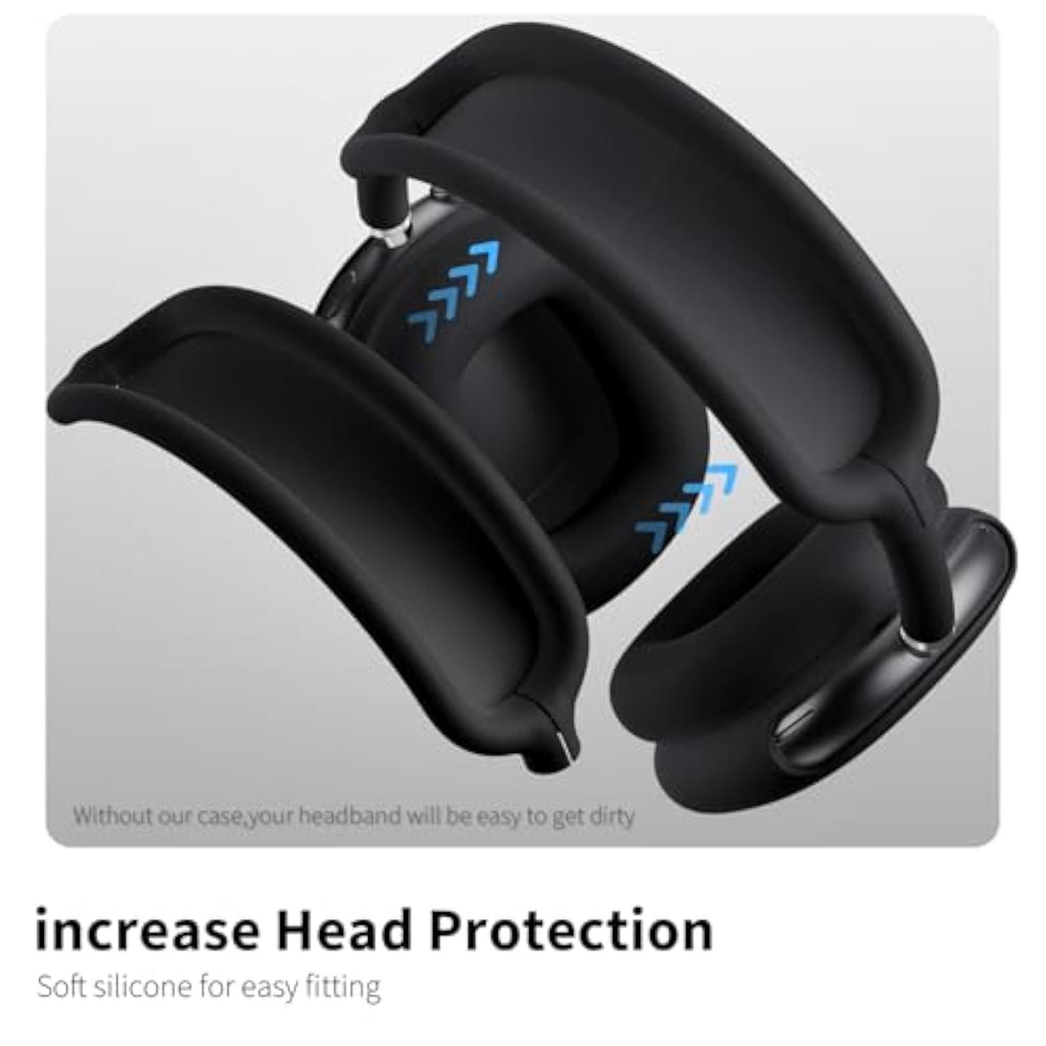 Silicone Case For Airpods Max - Anti-Scratch Ear Pad, Ear Cups, And Headband Cover - Soft Protector Accessories For Apple Airpods Max (Black)