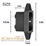 10 Pack AC 250V 10A IEC 320 C14 Panel Mount Plug Adapter Power Connector Socket Black Screw Mount 3 Pins Inlet Power Plug Socket by MXR