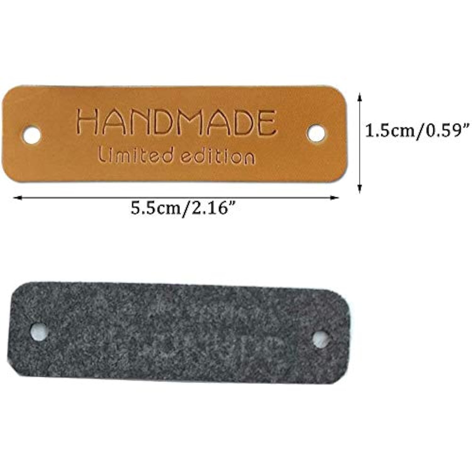 24 Pcs Pu Leather Handmade Tag Label Handmade Tags Button With Holes E