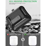 For Airpods 2Nd 1St Generation Case Men Lock With Cleaner Kit, Rugged Airpod 2/1 Gen Protective Hard Cover Shockproof Skin Boys Women With Keychain For Apple Ipods 2Nd/1St Cases Cf-Black