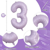 30Th Birthday Balloons Pastel Purple For Women, 40 Inch Giant Dusty Light Purple Mylar Foil Number 30 Balloons Kit, Lilac Helium 30 Balloons For Thirty Anniversary New Year Party Decorations Supplies