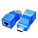 Hdmi Repeater, 2 Pcs Hdmi Extender Transmitter And Receiver Network Rj45 Over Cat 5E / 6 1080P With Built-In Thunder Protection Circuit
