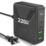 Usb C Charger Block, 220W 6-Port Fast Charger, 100W Usb C Laptop Charger For Macbook Pro/Air,Ipad Series, Iphone 16/15 14/13Pro Max/12 Samsung Galaxy Note